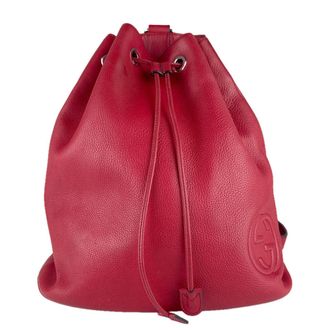 Gucci Red Color Leather Backpack (Pre-Owned)