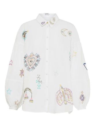 Camilla balloon-sleeve blouse - women - Organic Cotton - M - White