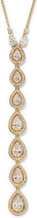 Nadri Radiant Pear Cubic Zirconia Y-Necklace in Gold at Nordstrom