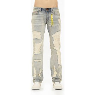 Cult of Individuality Rebel Ripped Straight Leg Jeans in Iris at Nordstrom, Size 33