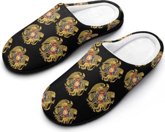 Generic Armenian Coat of Arms Cotton Slippers for Women Indoor Outdoor Slipper Slip-On Memory Foam Home Shoes