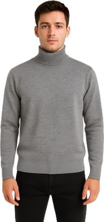 Generic UrbanFit Mens High Neck Sleeveless Cardigan Sweater, Slim Fit Turtle Neck, Grey, Fleece Material, Size M-2XL, Classic Style (UK, Alpha, L, Regular, Re