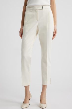 BOSS Tapria Crop Straight Leg Pants in Soft Cream at Nordstrom, Size 14