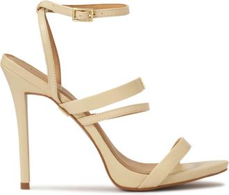 Kazar Schoenen, Dames, Beige, 40 EU, Leer, Hoge leren sandalen met hoge hakken