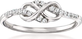 Ross-Simons Diamond Infinity Loop Ring in Sterling Silver