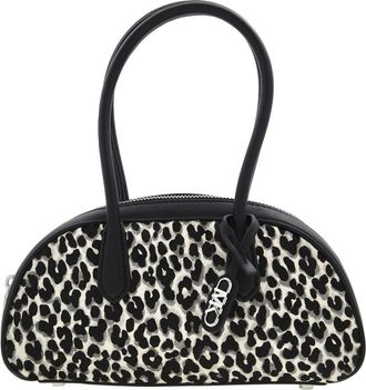 Michael Kors Lulu Small Leopard Print Calf Hair Satchel