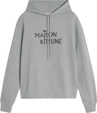 Maison Kitsuné Hoodies & sweatvesten, Heren, Grijs, L, Katoen, Grijze hoodie met raglan-schouder