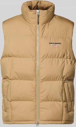Polo Ralph Lauren Regular Fit Steppweste mit Label-Stitching in Khaki, Größe XL