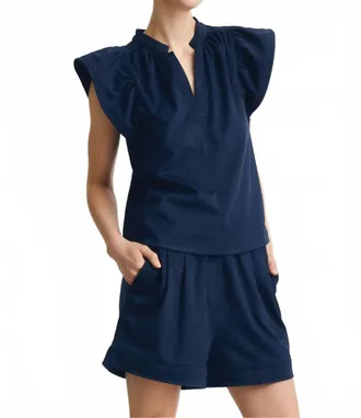 M&eacute;lissa Nepton Venora Suede Top In Navy