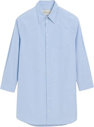 Ami Shirt Dress - Dames - Shirt Kleedjes - Blauw - M - Kleedjes