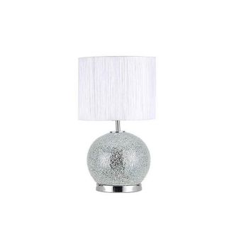 Fabrilamp Sobremesa Cristal Secoya 1xe27 Led 5w 4000k Mosaico Espejo Cromo Pantalla Blanca