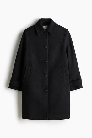 H&M Car Coat - Schwarzmeliert