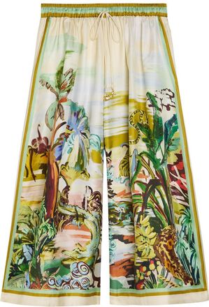 Alemais Alemais Jungle Boogie Printed Silk Culotte Trousers - Multicoloured - 14 (UK14 / L)