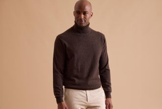 Bexley Jersey de lana con cuello alto hombre Chocolate Oscuro - EMERIC