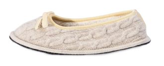 Le Clare Alice Treccia - Braided Boiled Wool Ballerina Slippers for Women - Beige - Size 5.5