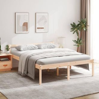 vidaXL Cama Senior Sin Colch&oacute;n Madera Maciza De Pino 160x200 Cm Vidaxl