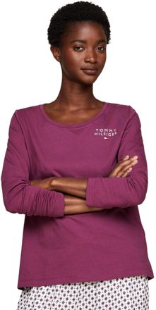 Tommy Hilfiger Womens Long Sleeve Round Neck Top, Red (Heritage Plum), XS