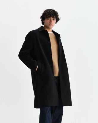 Wax London Wool Twill Coat - Black
