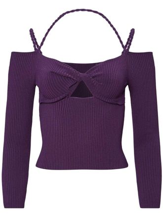 Altuzarra Odin cut-out ribbed-knit top - Purple