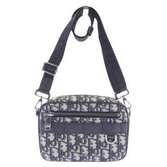 Dior Pre-owned Safari Oblique Jacquard Mini Bag - Dames - Pre-owned - Blauw - Maat: ONE Size