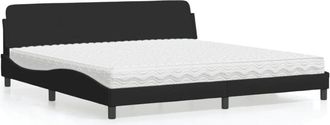 vidaXL Vidaxl - Cama Con Colch&oacute;n Tela Negro 200x200 Cm