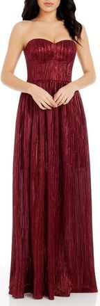 Dress The Population Audrina Strapless Gown in Port at Nordstrom, Size Xx-Large