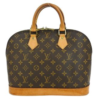Louis Vuitton Alma Handbag Monogram Canvas Brown Canvas Handbag (Pre-Owned)