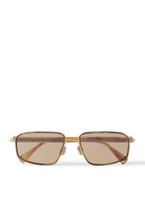 Brunello Cucinelli Square-Frame Gold-Tone Sunglasses
