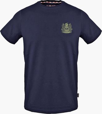 Aquascutum Mens Crew Neck Short Sleeve Jersey T-Shirt - Navy - Size: 2X large