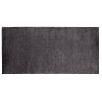 Beliani Beliani - Alfombra De Viscosa Gris Oscuro 80 X 150 Cm Pelo Corto Sala De Estar Gesi Ii