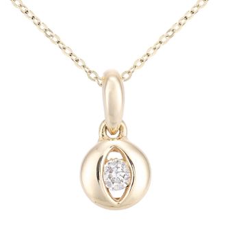 Diamant L'éternel Womens 9ct Yellow Gold Diamond Eye Pendant Necklace of Length 46cm - One Size