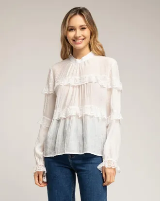 Tantra Doorschijnende blouse met kant