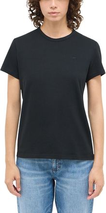Mustang Kurzarmshirt MUSTANG Damen Style Ada, Damen, Gr. 4XL, schwarz, Jersey, 100% Baumwolle, Rundhals, Shirts Kurzarmshirt
