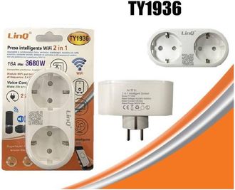 Trade Shop Trade Shop - Presa Intelligente Spina Corrente Wifi 2in1 Domotica Android Ios 16a 3680w Ty1936