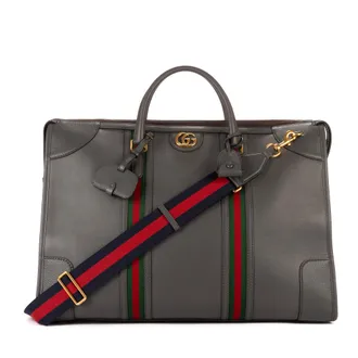 Gucci Pre-owned Womens Bauletto Duffle XL Travel Bag - Grey - One Size