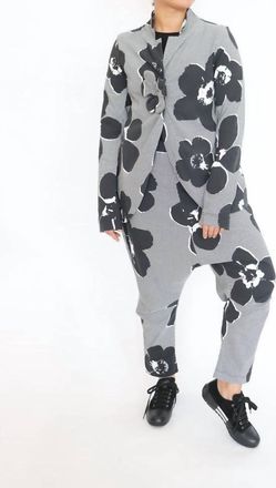Rundholz Floral Print Tailored Blazer Jacket In Black