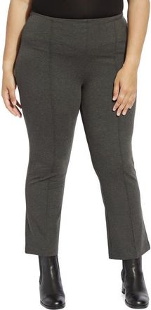 Lyss&eacute; ntials Elysse Stretch Ponte Ankle Pants in Charcoal at Nordstrom, Size 2X