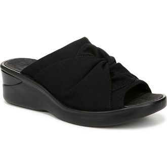 Life Stride Smile 3 Open Toe Wedge Slide Sandal - Wide Width Available in Black at Nordstrom Rack, Size 6.5