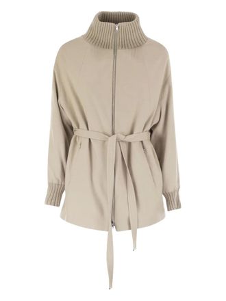 Herno belted high-neck jacket - Neutrals