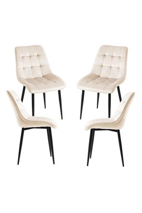 Regalos Miguel Regalos Miguel - Packs Sillas Comedor - Pack 4 Sillas Cade Terciopelo - Beige