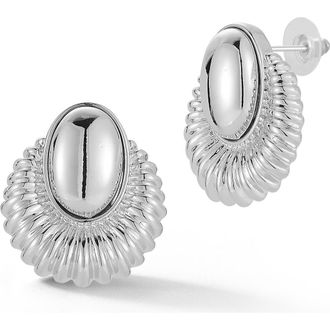 Glaze Jewelry Oval Halo Stud Earrings in Silver at Nordstrom Rack