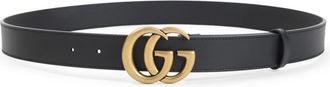 Gucci Black Logo Buckle Solid Belt