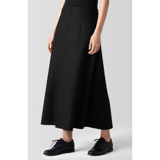 Eileen Fisher Felted Wool Jersey A-Line Skirt in Black at Nordstrom, Size Xx-Small