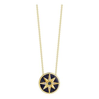 Thomas Sabo Necklaces, female, Yellow, Size: ONE SIZE Womens Necklace Chain with Pendant Royalty Star with Stones gold Ke2140-963-7