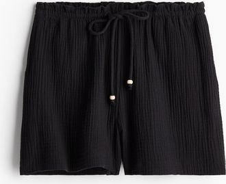 H&M Musselin-Shorts - Schwarz