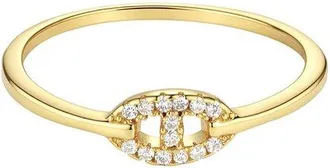 Adornia Adornia 14K Plated Cz Link Ring
