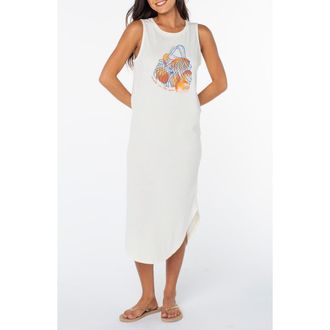 Roxy Made in the Sun Wildflower Cotton Midi Sundress in Cloud Dancer at Nordstrom, Size Small