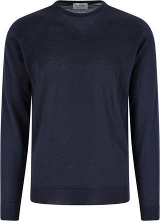 John Smedley Navy Lundy Extra-Fine Merino Wool Sweater