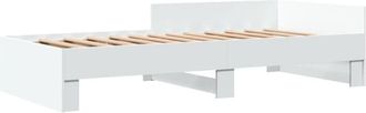 vidaXL Bed Frame without Mattress White 90x190 cm Single Engineered Wood Vidaxl