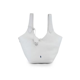 Polo Ralph Lauren Leather Tote Bag With Polo Pony Embroidery